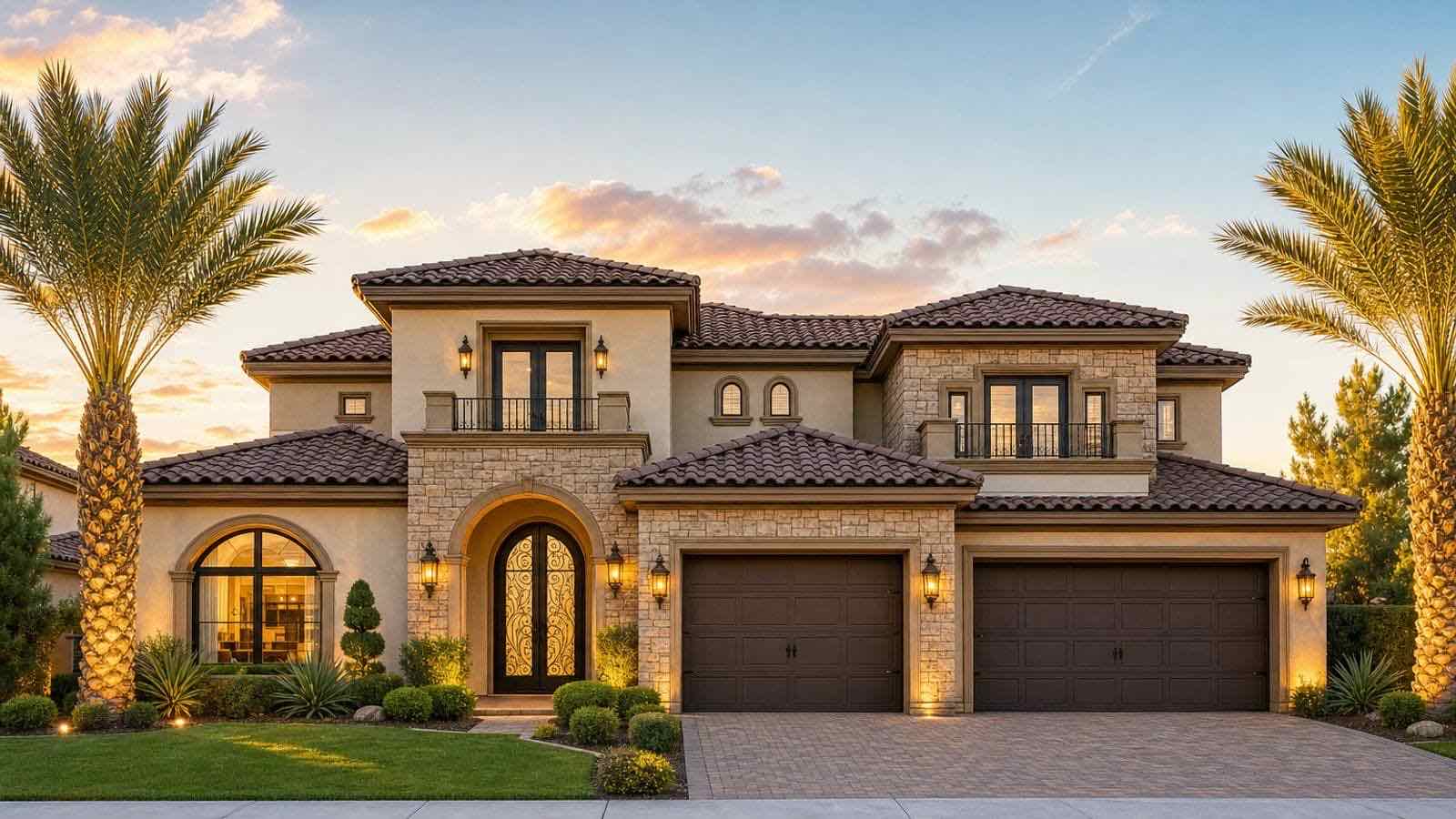 Jasmine Falls at Mountains Edge — desert-contemporary single-family homes with Spring Mountains views in southwest Las Vegas