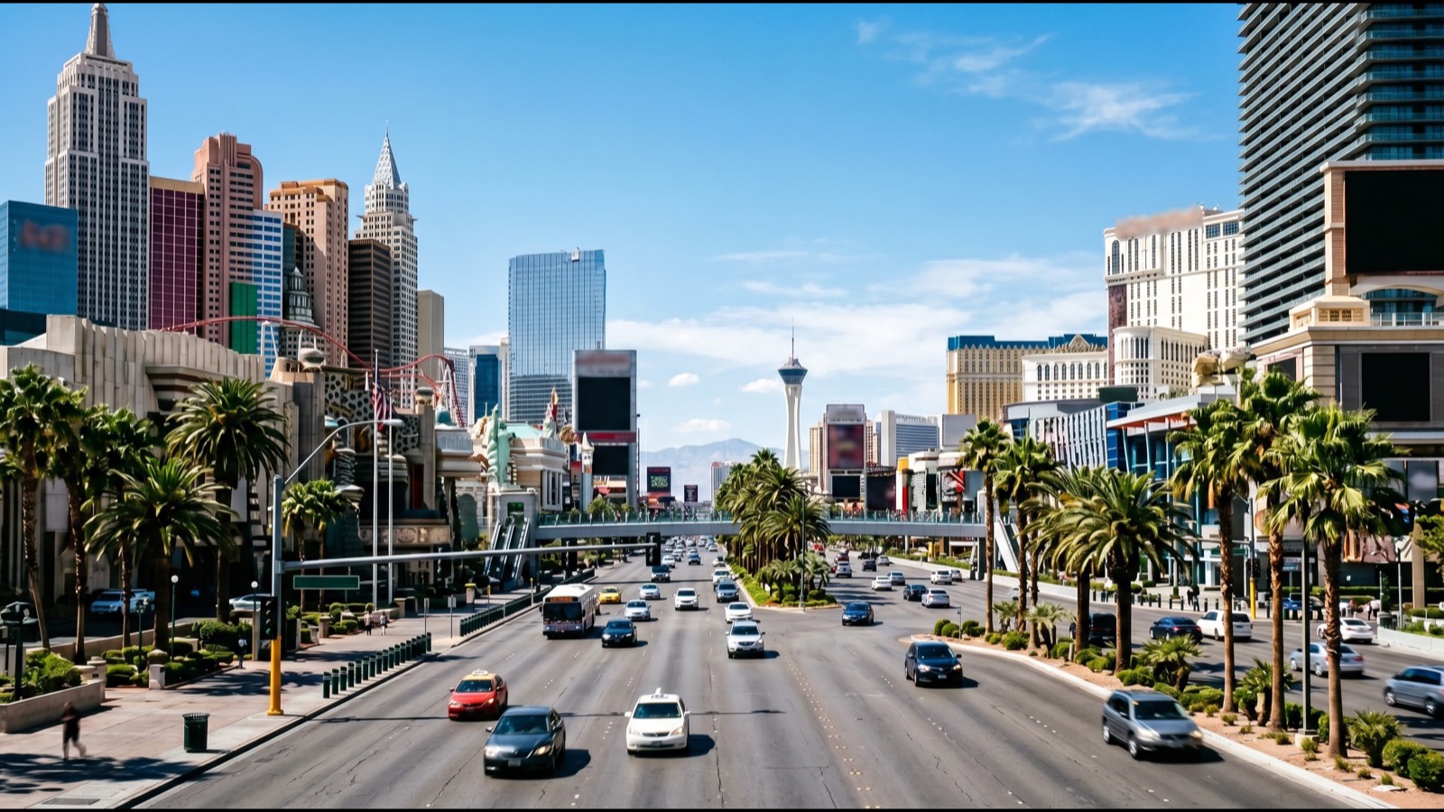 Las Vegas Strip skyline by day, representing the lifestyle and community awaiting Hawaii residents relocating to the Ninth Island
